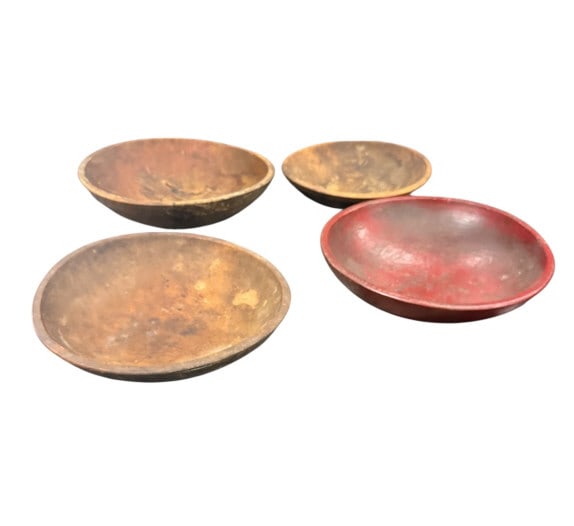 Collection of 4 Antique Wooden Nut Bowls (1 of 4)