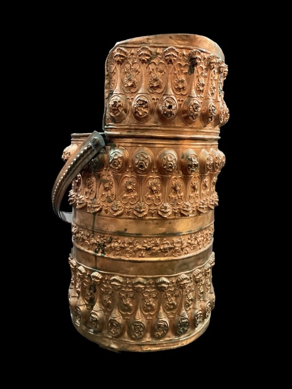 Ornate Copper Coal Scuttle (1 of 5)