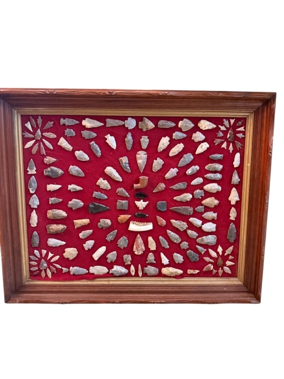 Framed Native American Arrowhead Collection (1 of 4)