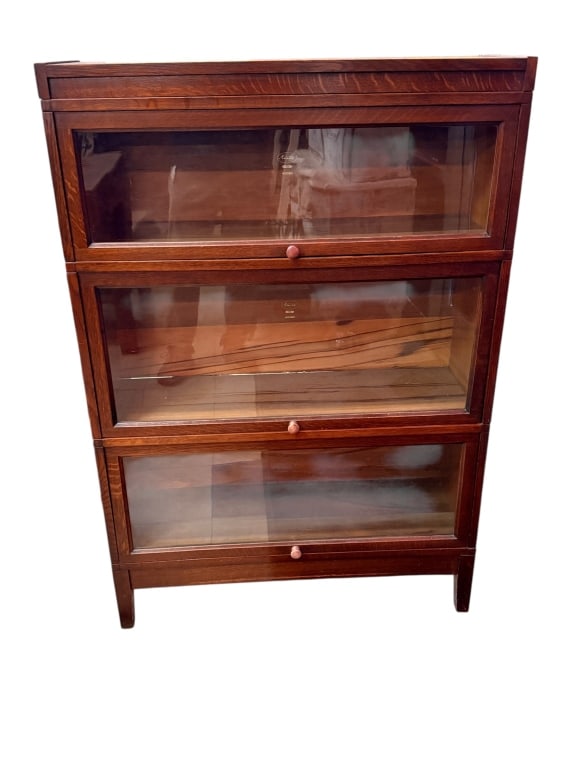 Antique Macey 3-Section Oak Barrister Bookcase (1 of 3)