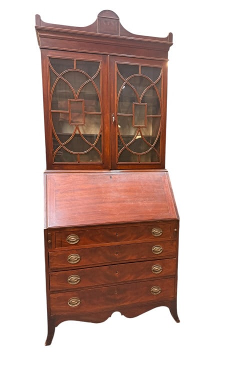 Federal Style Inlaid Mahogany Bureau Bookcase (1 of 6)