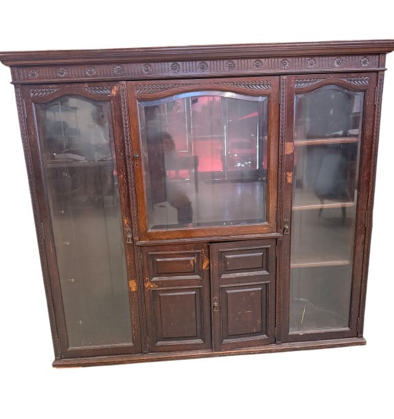 Antique Jacobean Style Oak Bookcase (1 of 3)