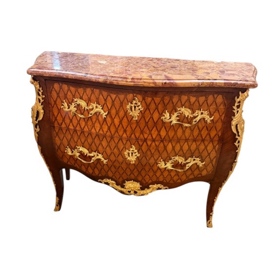 French Louis XV Style Marble Top Commode Chest (1 of 4)