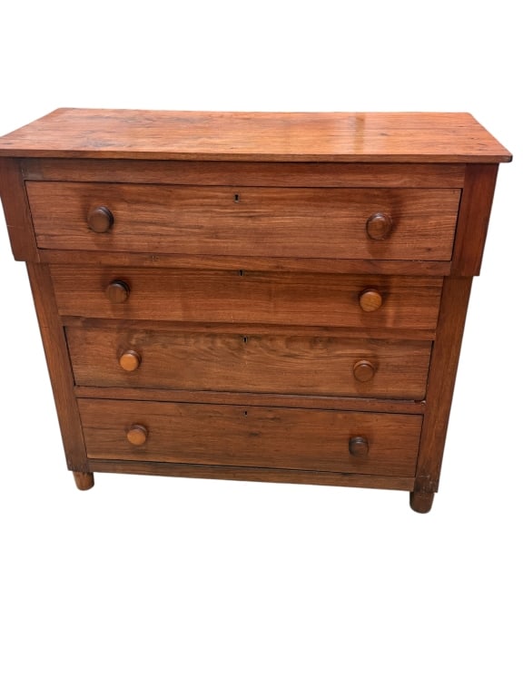 NC Walnut & Heart Pine 4 Drawer Chest (1 of 4)