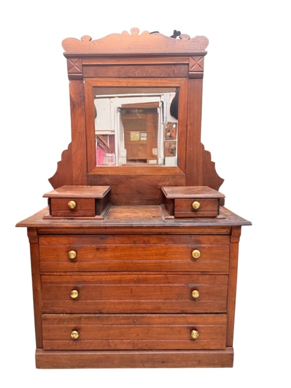 Antique Walnut Dressing Bureau (1 of 3)