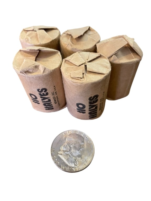 Five Rolls Benjamin Franklin Silver Half Dollars - 2
