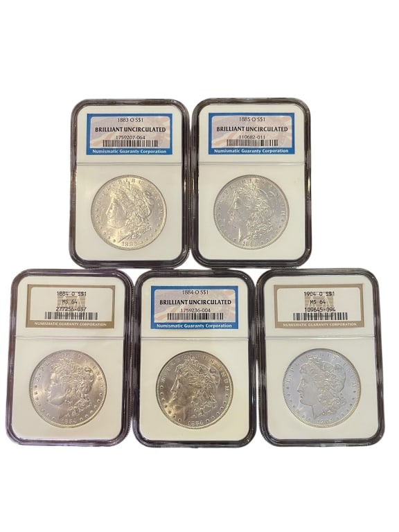 5 Morgan Silver Dollars (1 of 4)