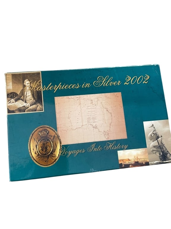 Masterpieces in Silver Proof Set Voyages: Masterpieces in Silver Proof Set Voyages Royal Australian Mint's prestigious "Masterpieces in Silver" series, titled "Voyages Into History." This themed collection features four $5 proof coins