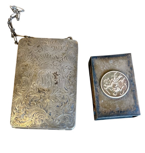 Sterling Silver Compact Purse & 1929 Matchbox (1 of 6)