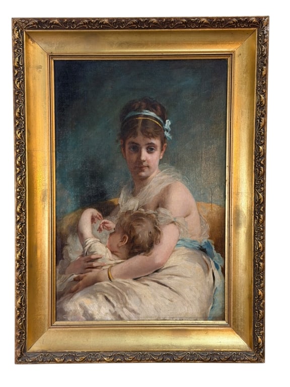 Woman and Child Portrait, Charles Joshua Chaplin (1 of 1)