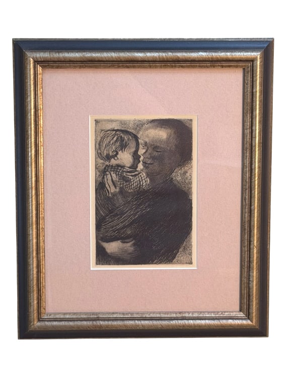 Etching of Mother and Child, Kathe Kollwitz (1 of 1)