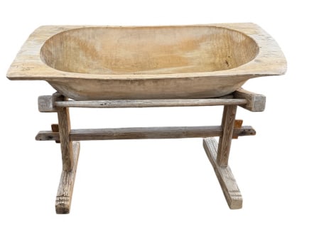 Primitive Dough Trough on Trestle Stand (1 of 1)