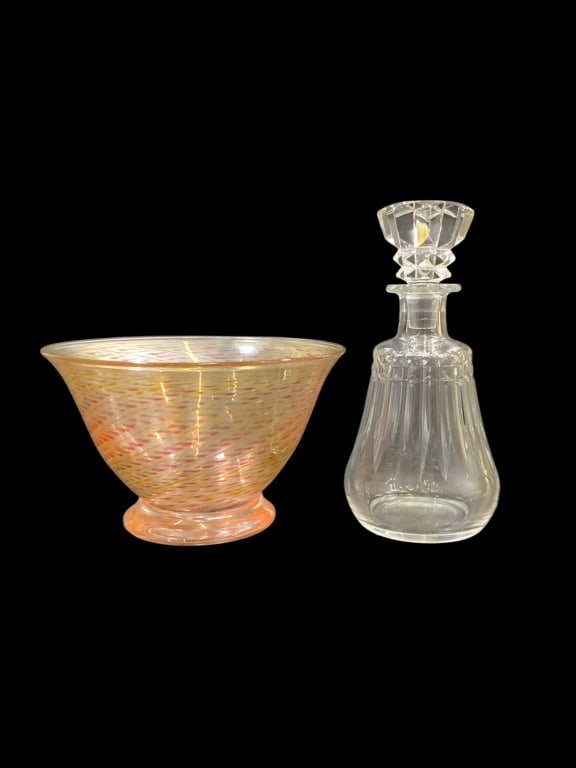 Baccarat Decanter, Art Glass Bowl (1 of 1)
