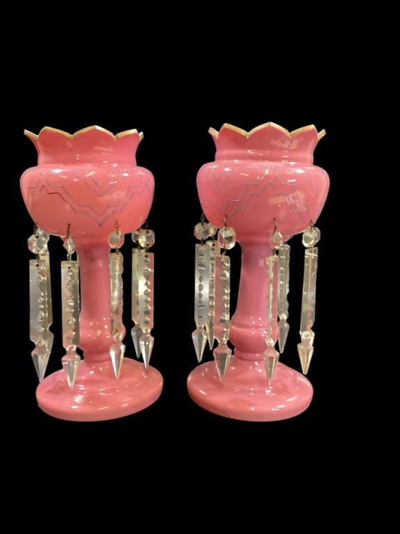 Pair Victorian Mantle Lusters (1 of 1)