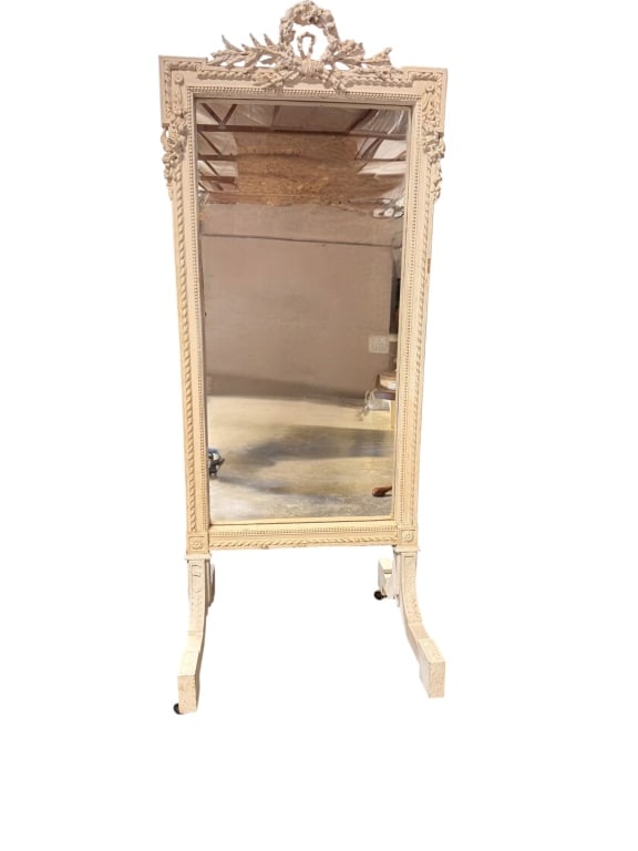 Louis XVI-style painted cheval mirror (1 of 1)