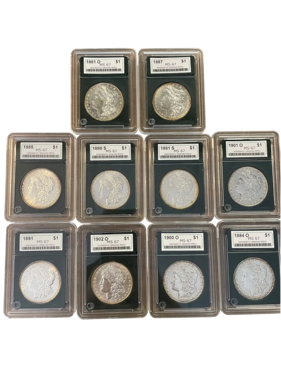 10 MS67 Morgan Silver Dollars (1 of 1)