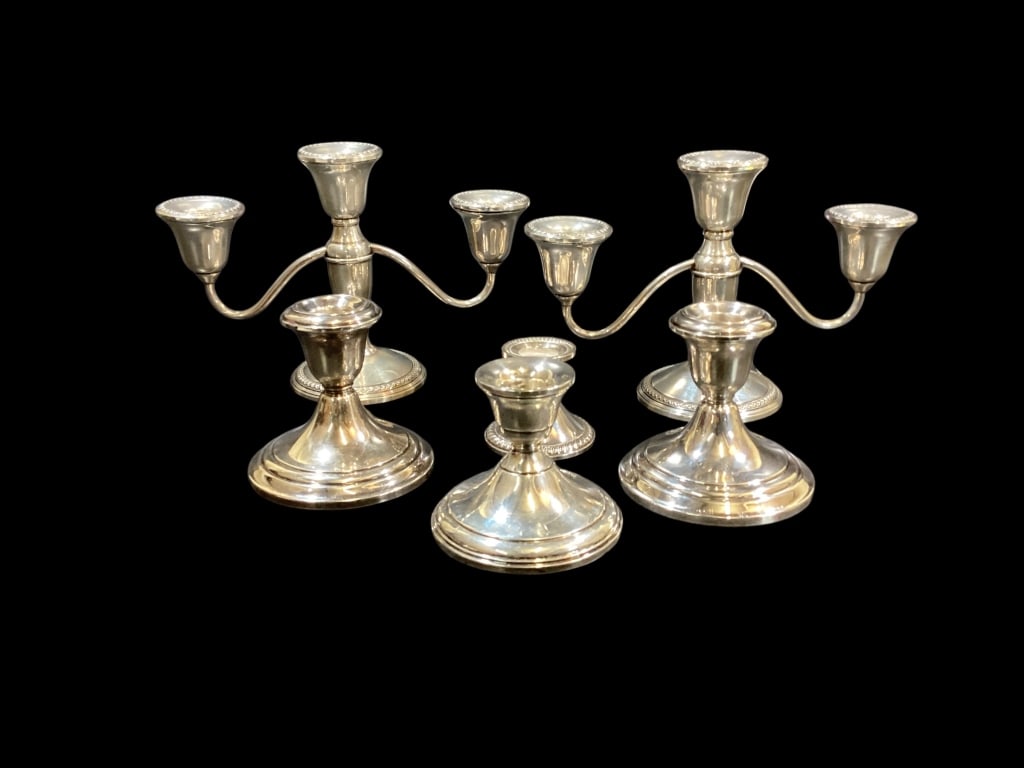 Weighted Sterling Silver Candle Sticks (1 of 1)
