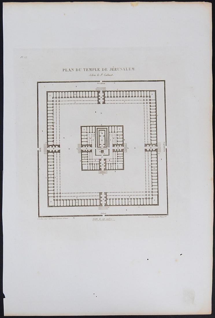 19th C. Plan du Temple de Jerusalem Engraving (1 of 1)