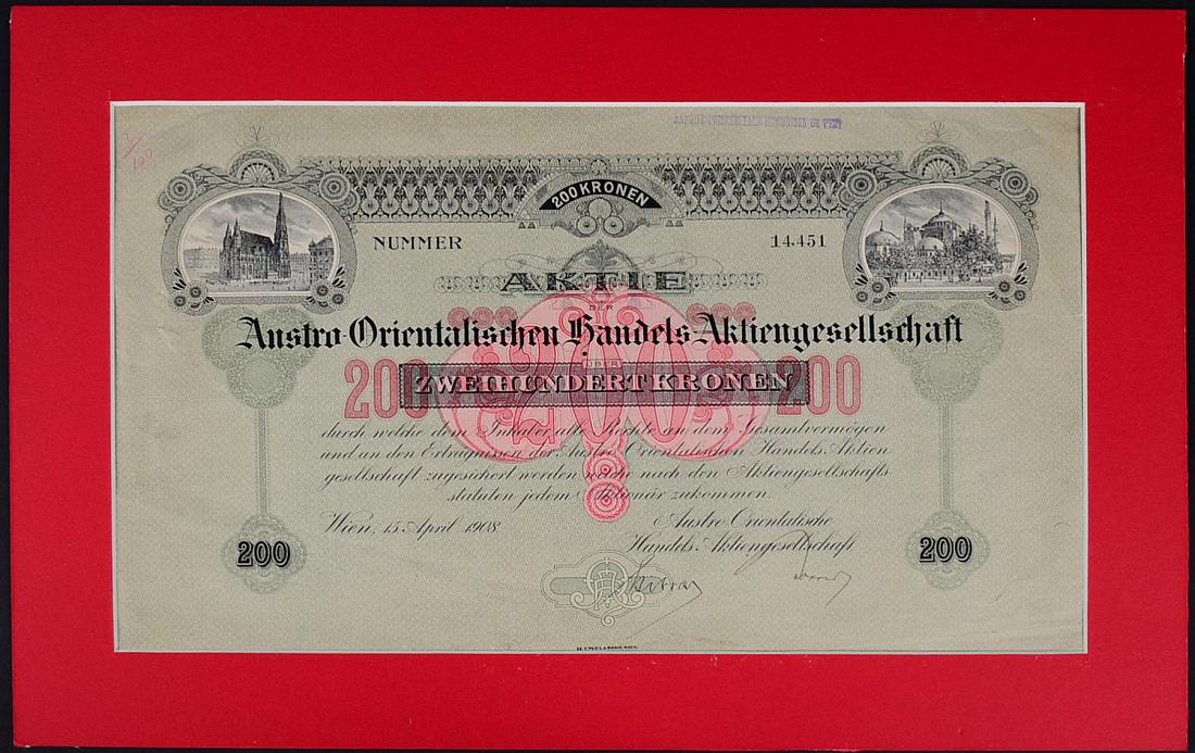 Austria Orientalischen Bank Stock (1 of 1)