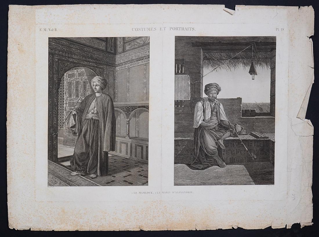 19th c. Costumes et Portraits Engraving (1 of 1)