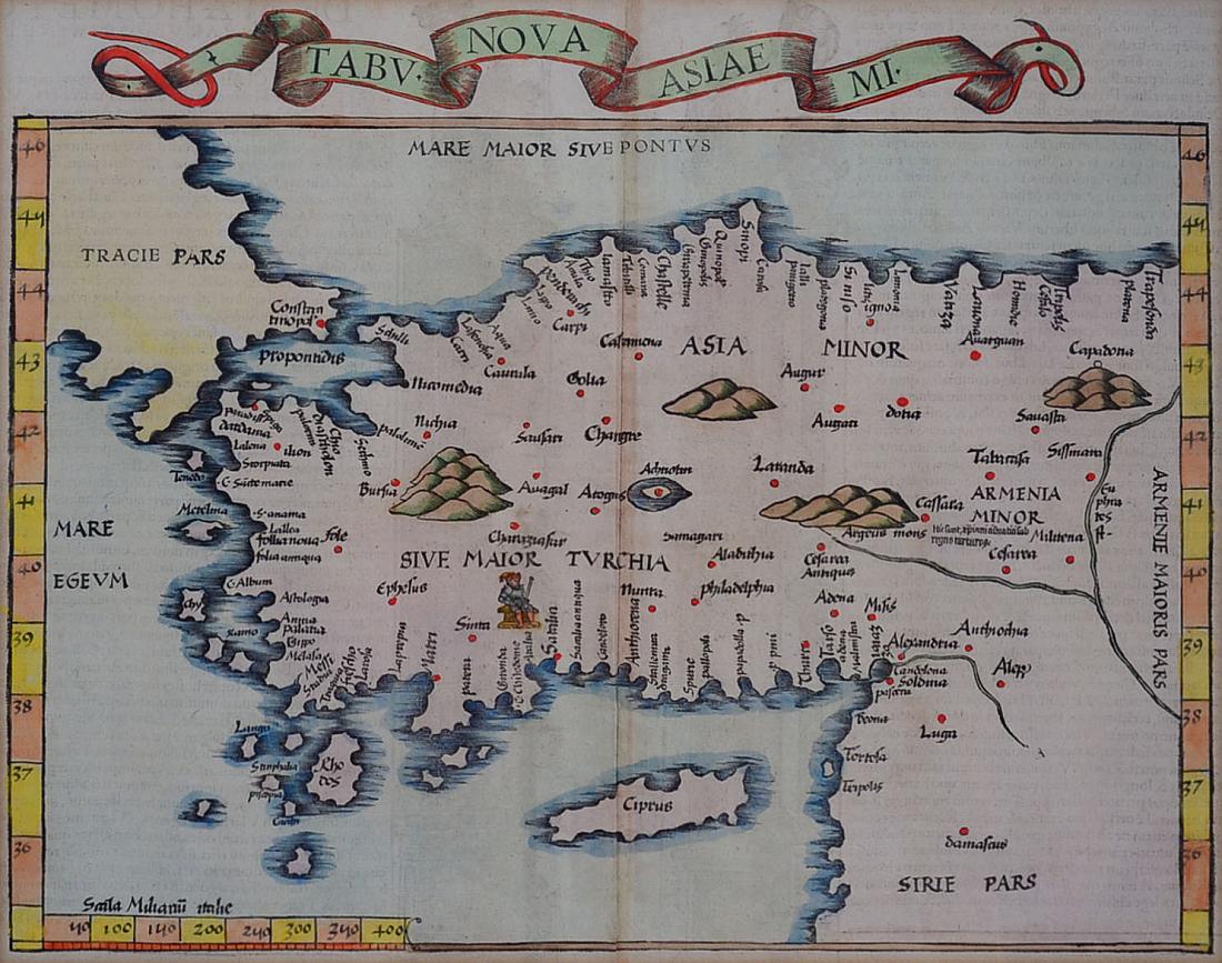 16th c. Tabu Nova Asiea Mi Hand Colored Map (1 of 1)