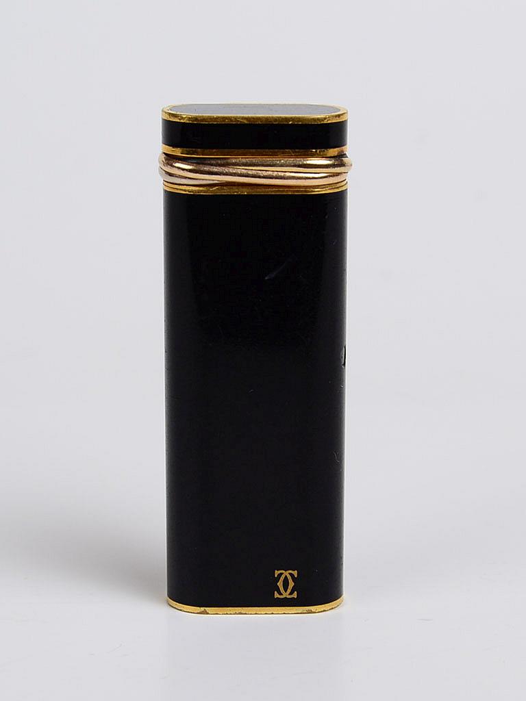 Cartier Enamelled Gold Plated Lighter: Condition: Good