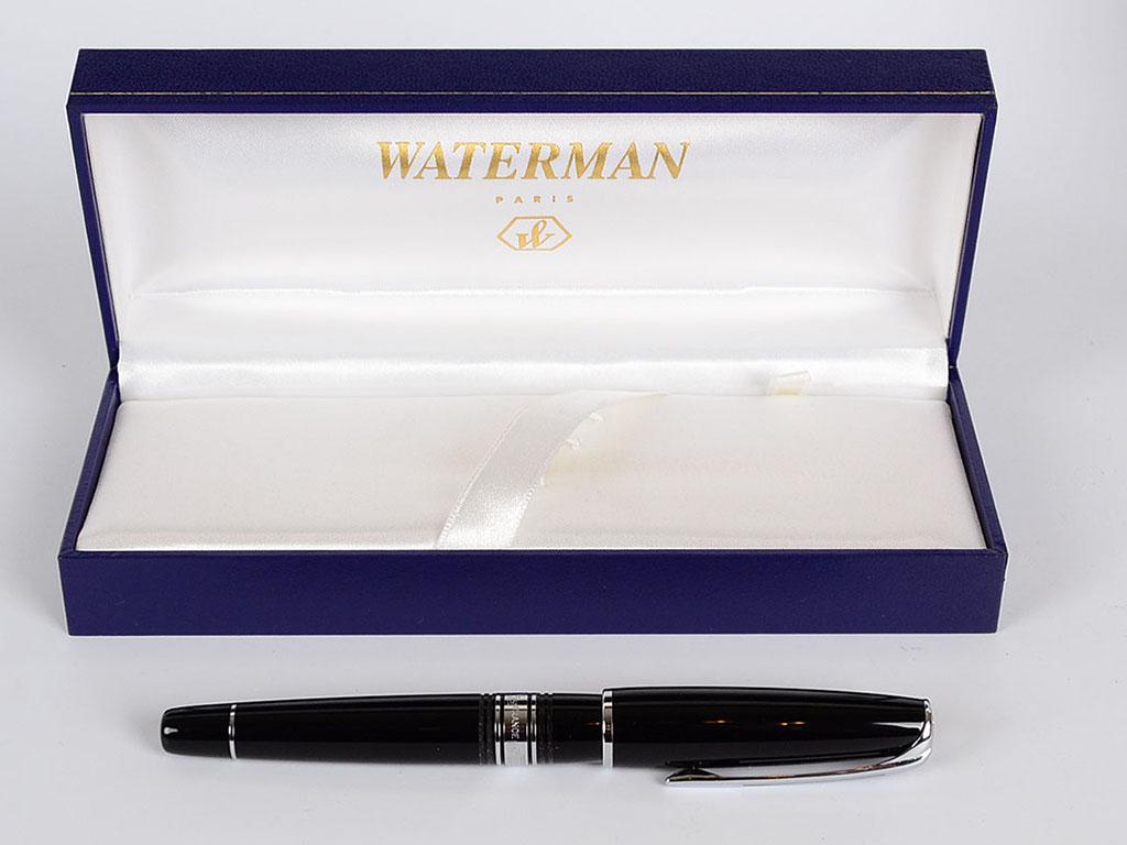 Waterman Black 18K Gold Nib Fountain Pen: In its original box and good condition FREE SHIPPING WORLDWIDE