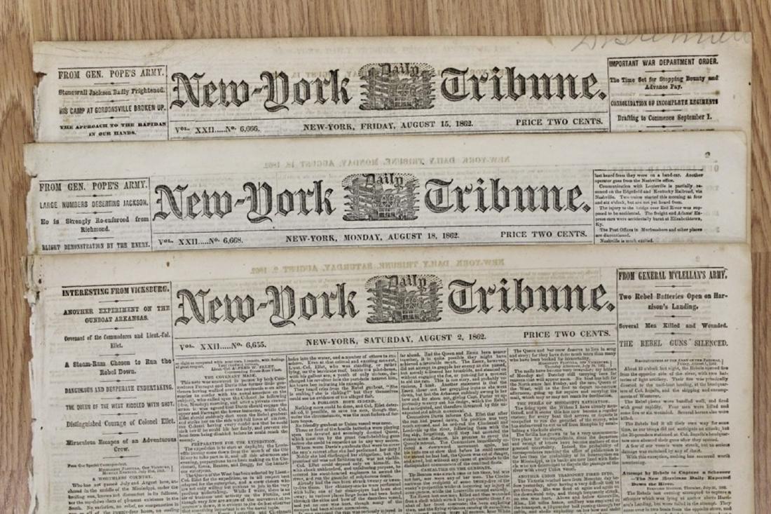 3 DIFFERENT CIVIL WAR NEWSPAPERS (1 of 5)