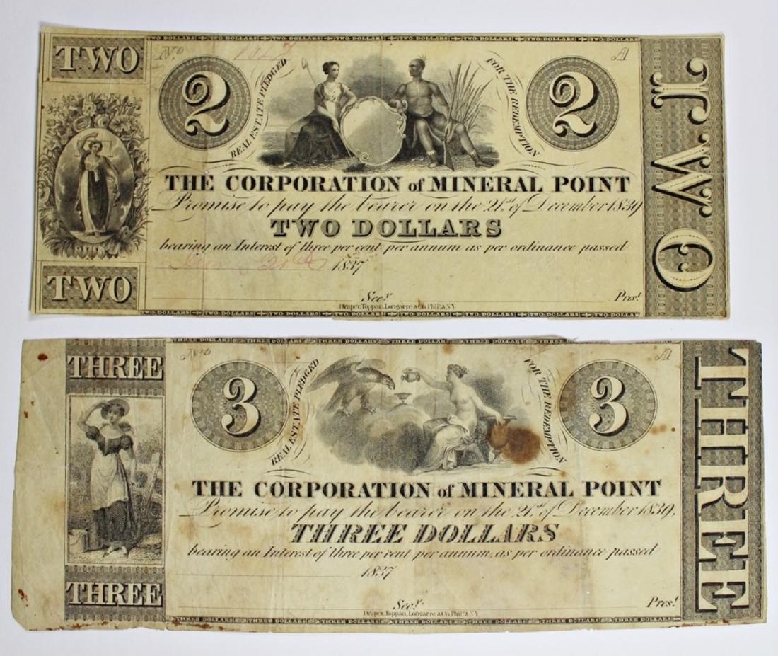 (2) 1839 NOTES - $2 & $3 (1 of 2)