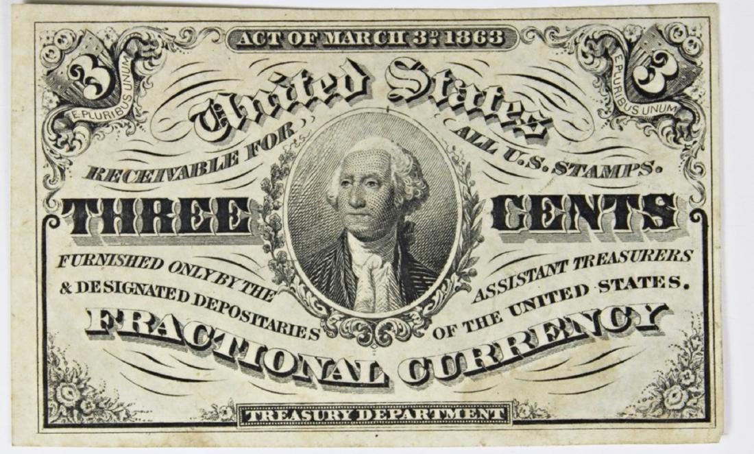 THREE CENT POSTAGE CURRENCY (1 of 2)