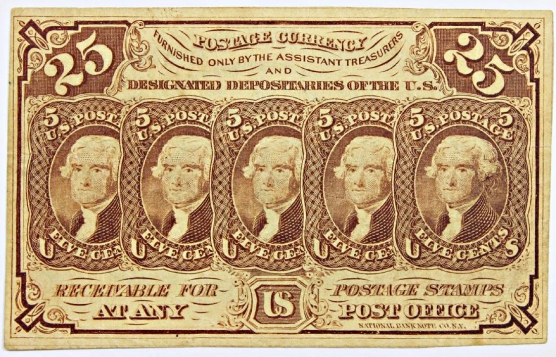 TWENTY FIVE CENT POSTAGE CURRENCY (1 of 2)