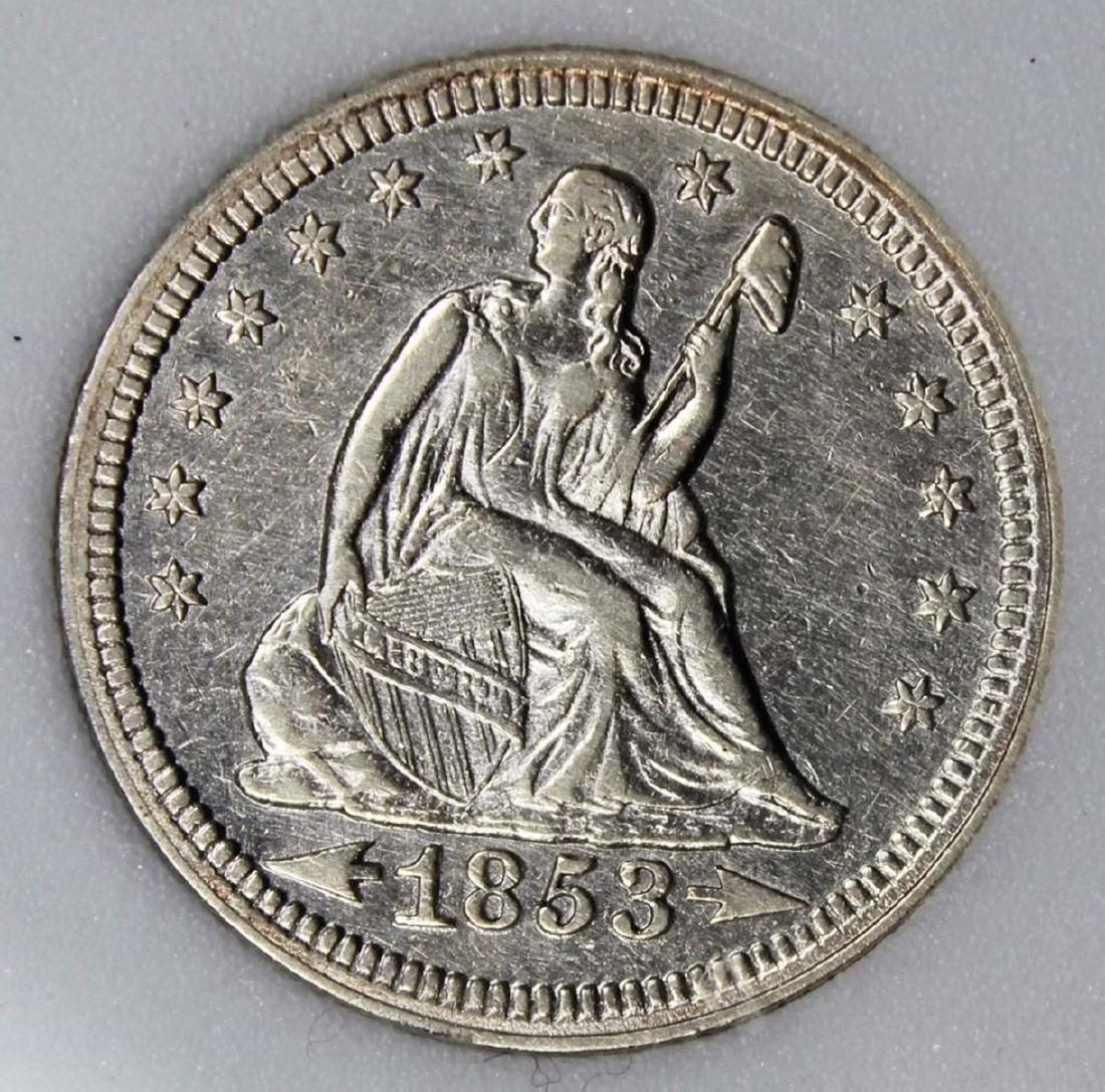 1853 ARROWS AND RAYS SEATED QUARTER (1 of 4)