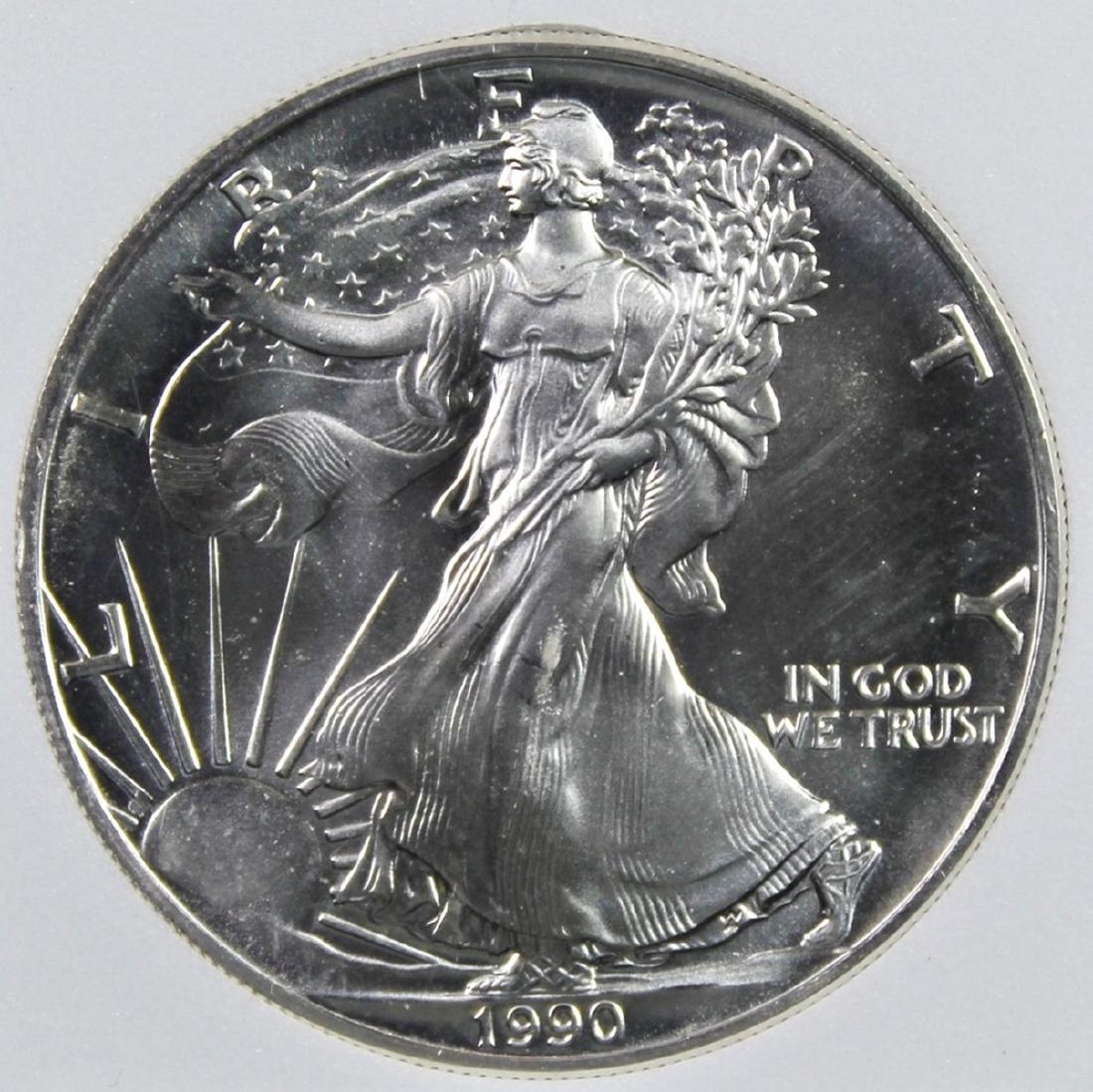 1990 AMERICAN SILVER EAGLE (1 of 4)
