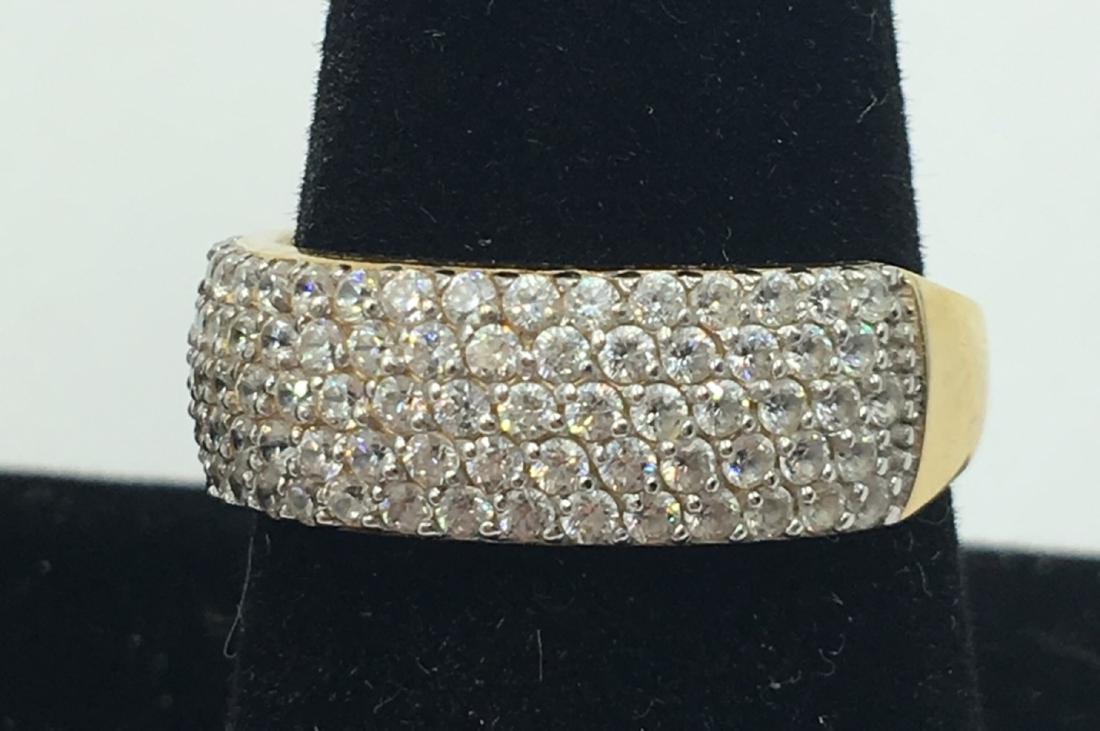 14K Y GOLD CZ CLUSTER RING, SIZE 9 1/2 (1 of 1)