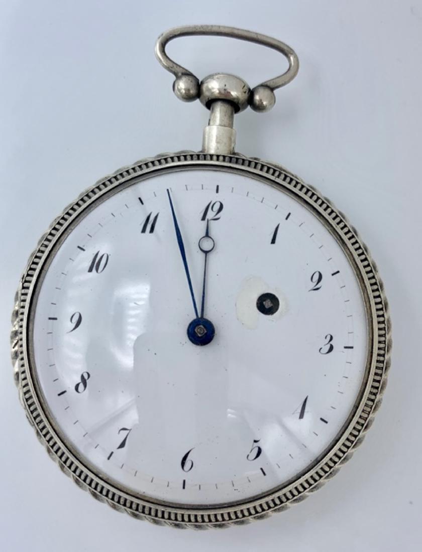 FRENCH 1/4 REPEATER OPEN FACE WATCH SILVER (1 of 6)