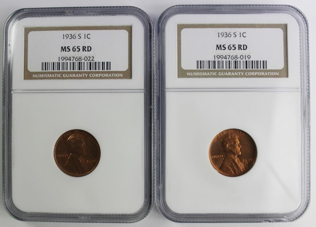 TWO 1936-S LINCOLN CENTS (1 of 2)