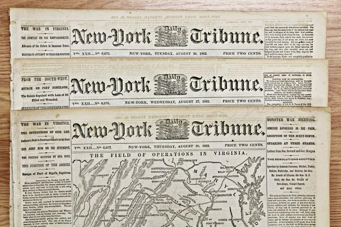 3 DIFFERENT CIVIL WAR NEWSPAPERS (1 of 5)