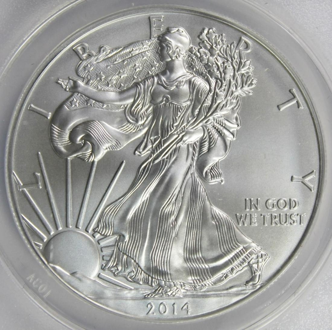 2014-W BURNISHED AMERICAN SILVER EAGLE (1 of 4)