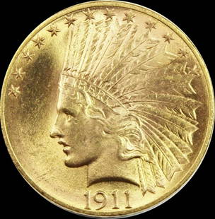 1911 $10.00 GOLD INDIAN: BGC GRADED. SUPERB BU++ ABSOLUTE BLAZER, AS NICE A $10.00 INDIAN AS WE HAVE HAD! ESTIMATE: $6500-$7000