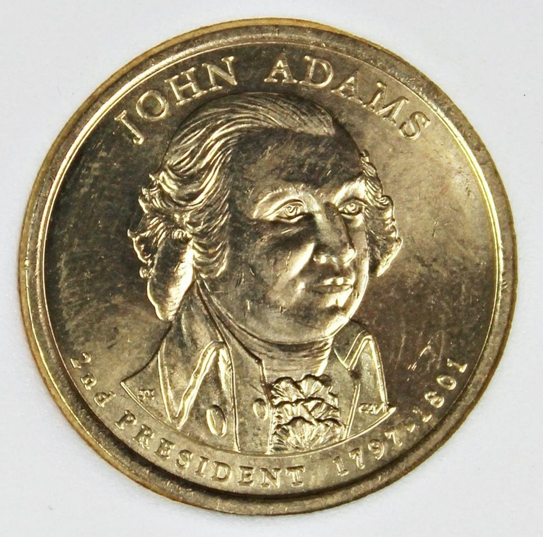 2007 JOHN ADAMS MINT ERROR DOLLAR: PRESIDENTIAL DOUBLE EDGE LETTERING SUPERB BU++ RARE IN THIS GRADE! ESTIMATE: $425-$500