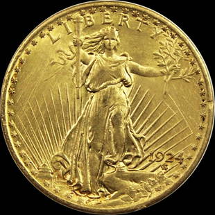 1924 $20.00 ST. GAUDENS GOLD: AU. ESTIMATE: $1500-$1750