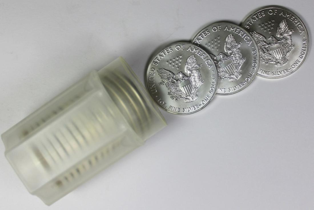 ROLL OF (20) 2018 AMERICAN SILVER EAGLES (1 of 3)