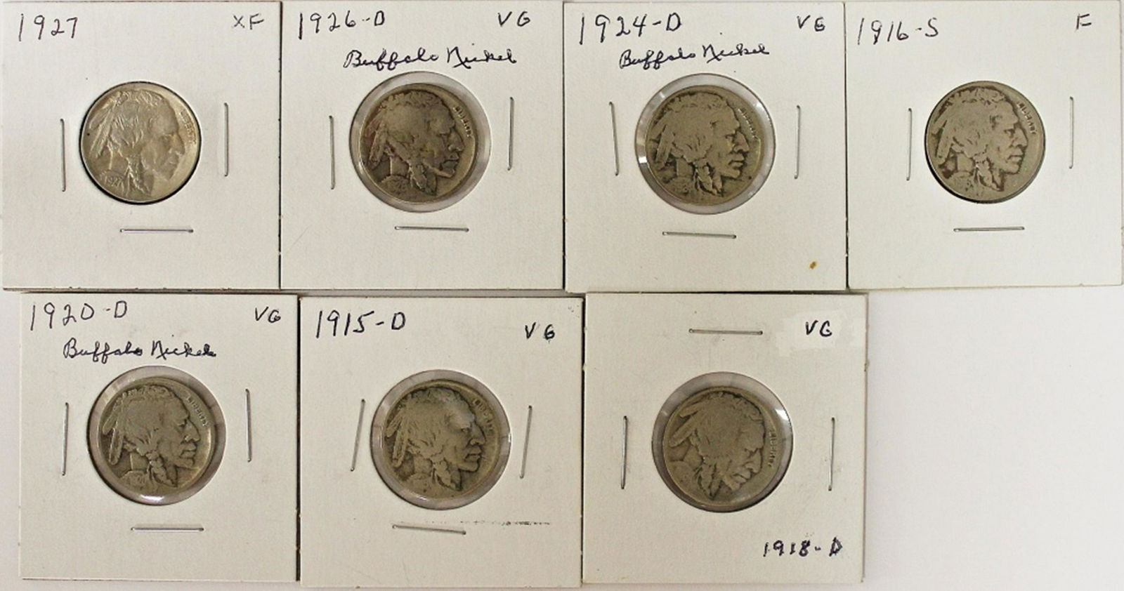 BUFFALO NICKEL LOT: 7 COINS TOTAL (1 of 2)