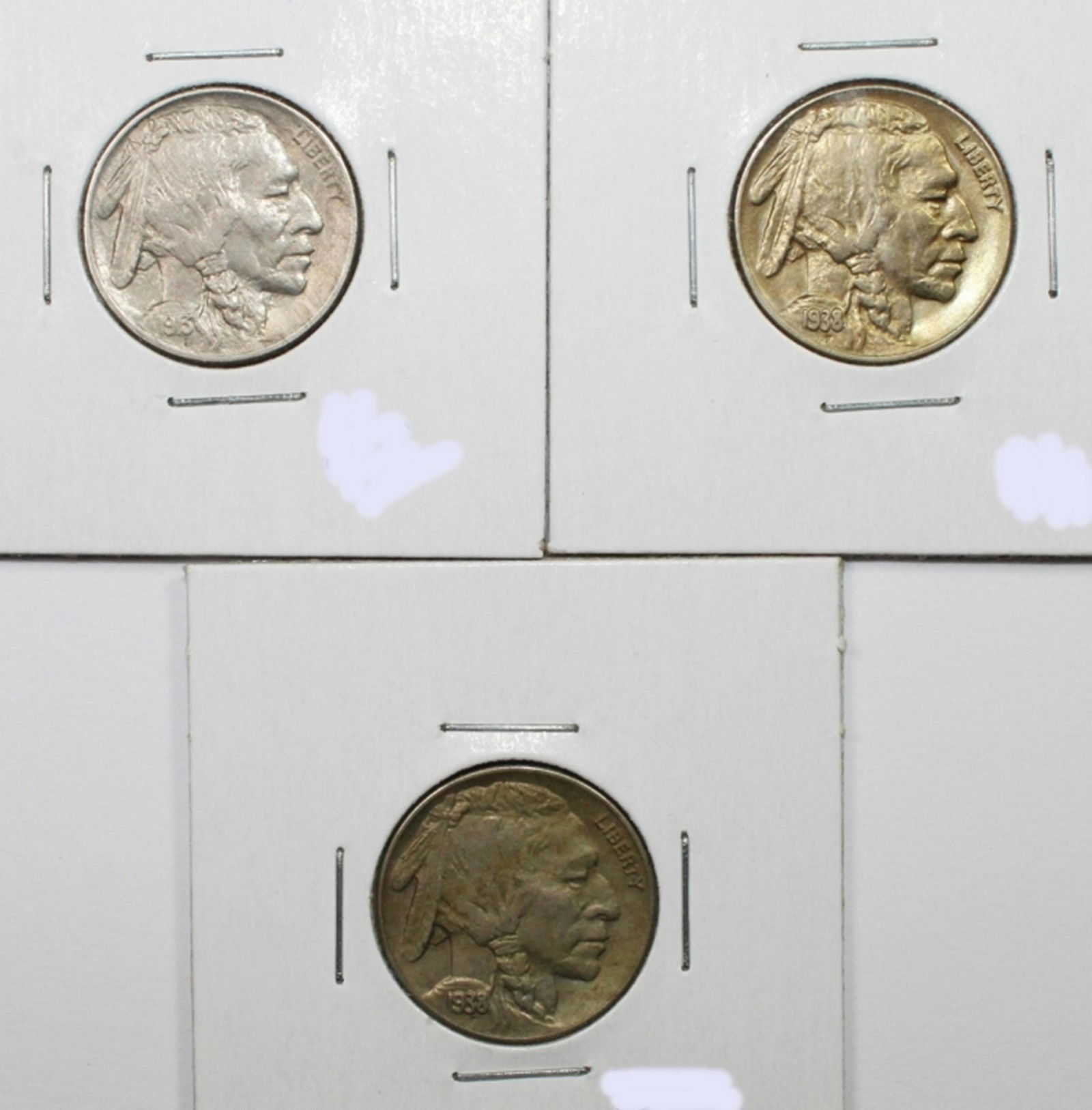 THREE BUFFALO NICKELS (1 of 2)