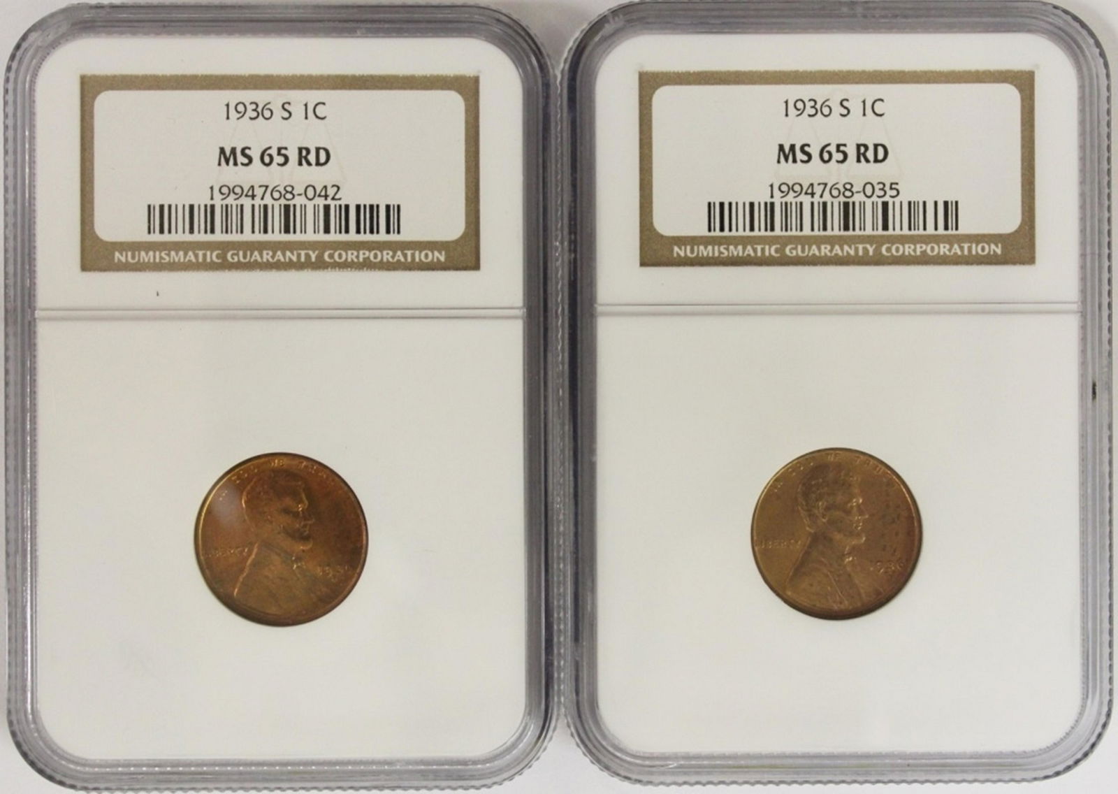TWO 1936-S LINCOLN CENTS (1 of 2)