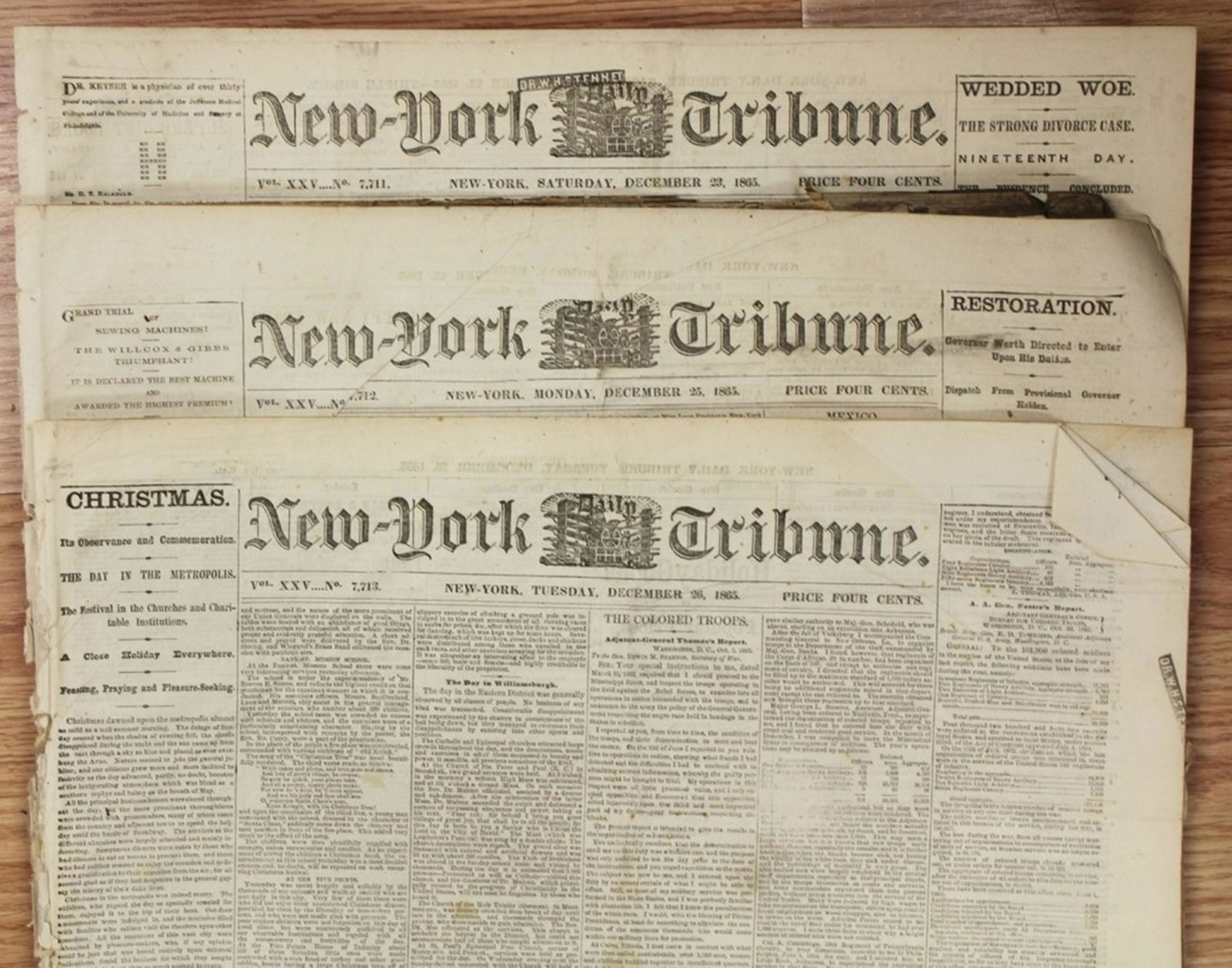 3 DIFFERENT CIVIL WAR NEWSPAPERS (1 of 4)