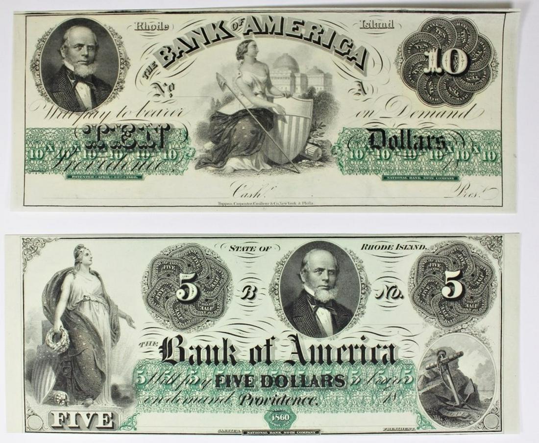 (2) OBSOLETE BANK OF AMERICA NOTES (1 of 2)