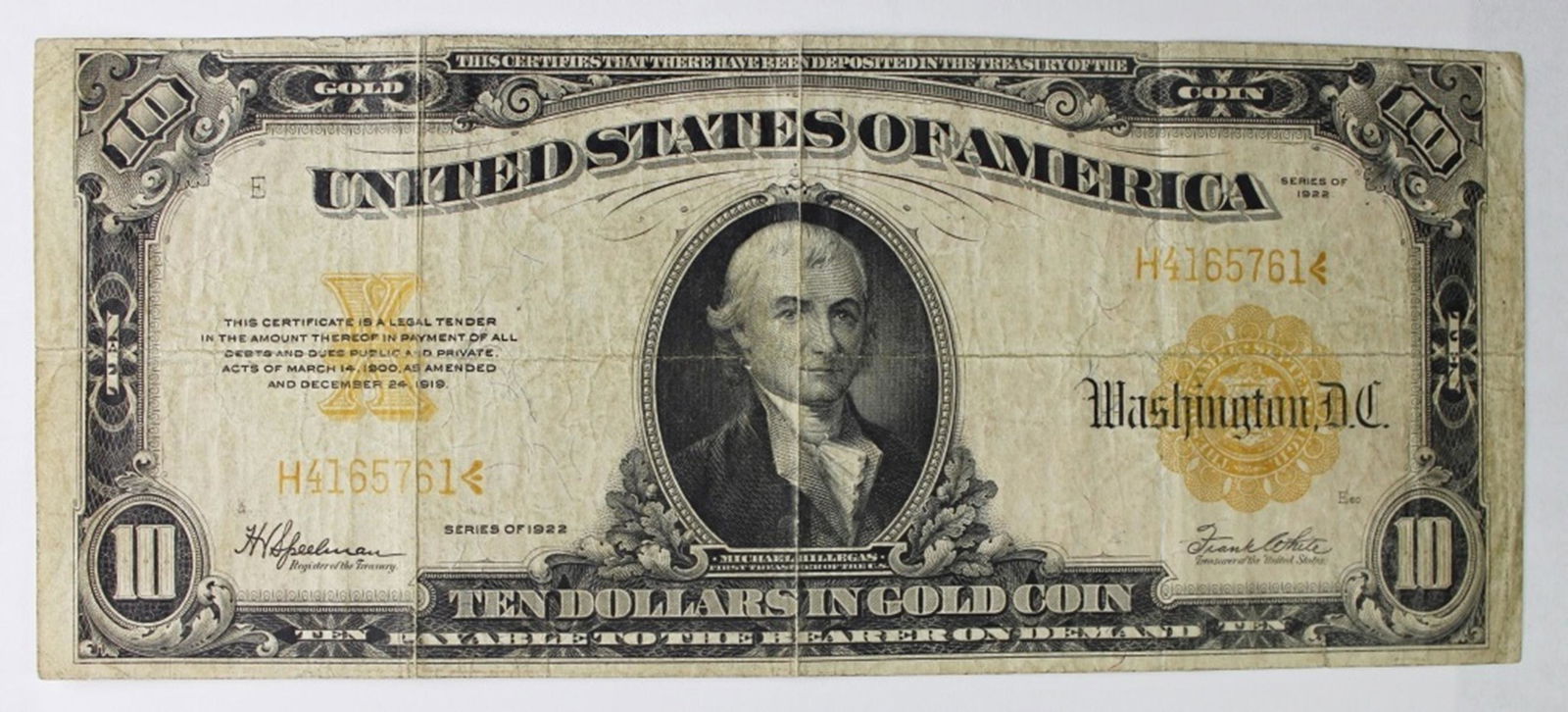 1922 $10 GOLD CERTIFICATE (1 of 2)