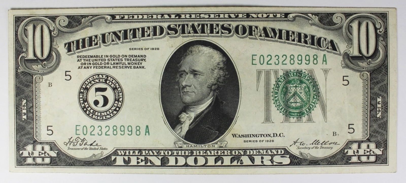 1928 $10 5- RICHMOND FEDERAL RESERVE NOTES (1 of 2)