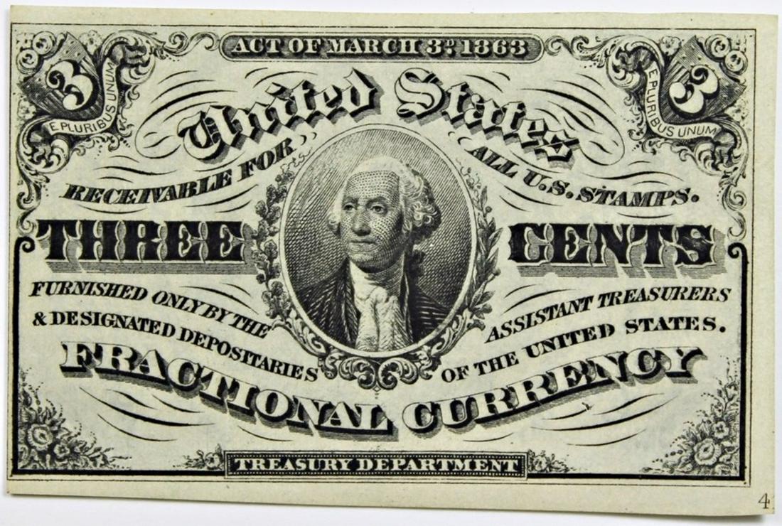 THREE CENT WASHINGTON FRACTIONAL (1 of 2)